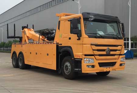 重汽豪沃后雙橋拖吊聯體清障車專威牌HTW5250TQZTZ型清障車